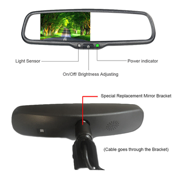 4.3&quot; TFT LCD Car Backup Camera Mirror , Reverse Camera Mirror Kit WSVGA 1024 Resolution