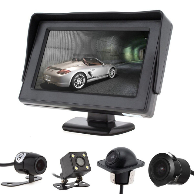 Universal Car Rearview LCD Monitor 300cd/M2 High Brightness NTSC Signal Format