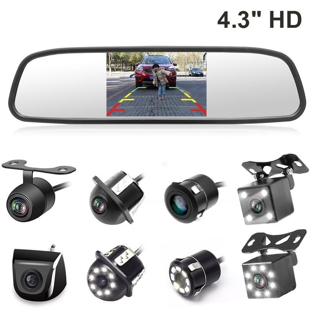 4.3 Inch LCD Car Rear View Mirror Monitor / Backup Camera