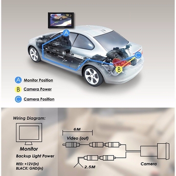 4.3 Inch LCD Car Rear View Mirror Monitor / Backup Camera