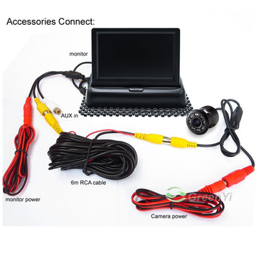 4.3 inch LCD TFT Car  Floding Monitor with HD Waterproof Reversing Car Camera